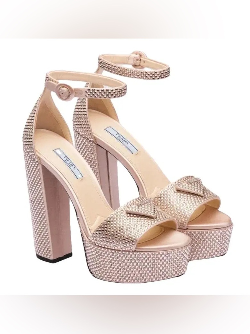 Gorgeous bedazzled Prada Baby Pink heels